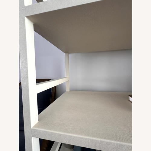 Used Made Goods Cream Faux Raffia Bookcase for sale on AptDeco