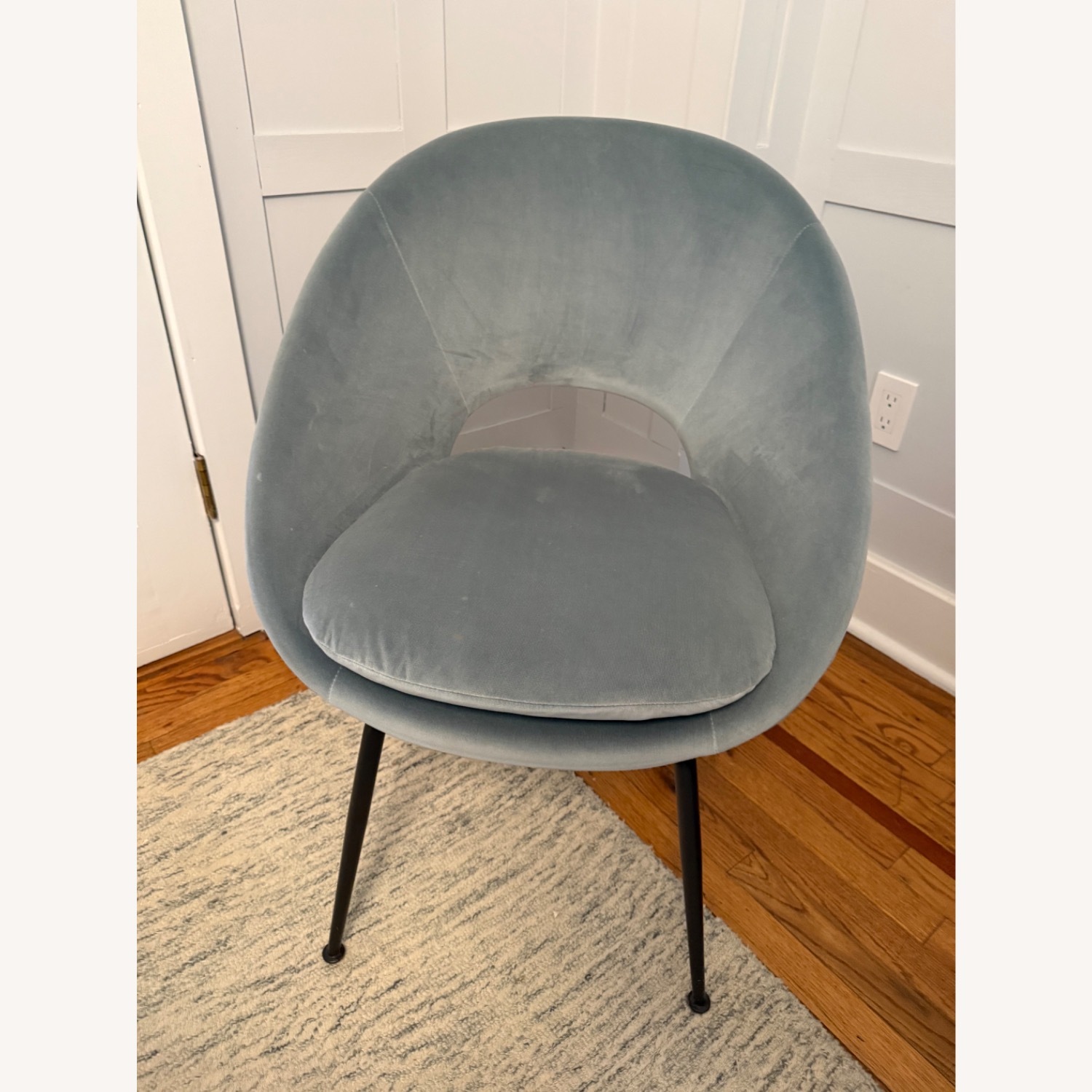 West Elm Orb Blue Velvet Dining Chairs - image-2