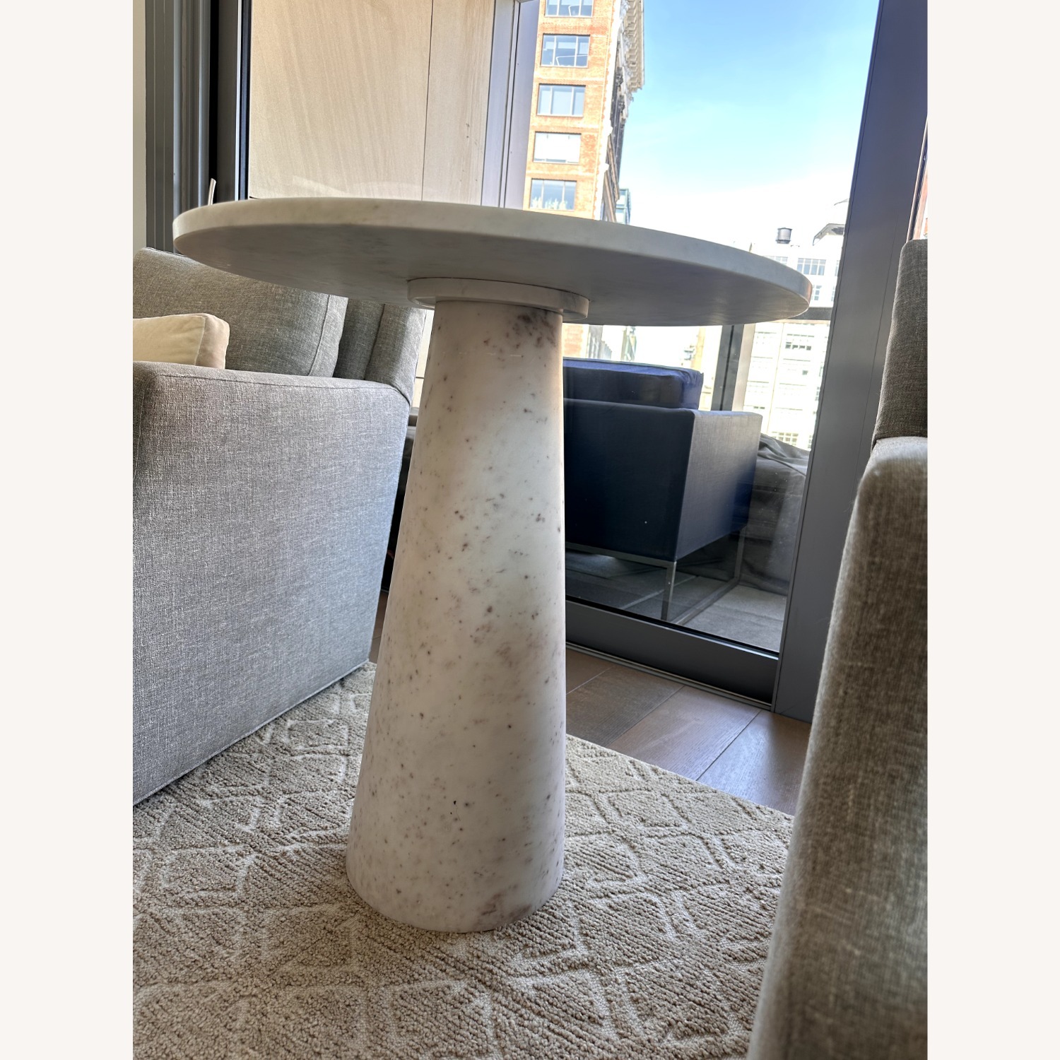 Solid Marble Round Side Table - image-3