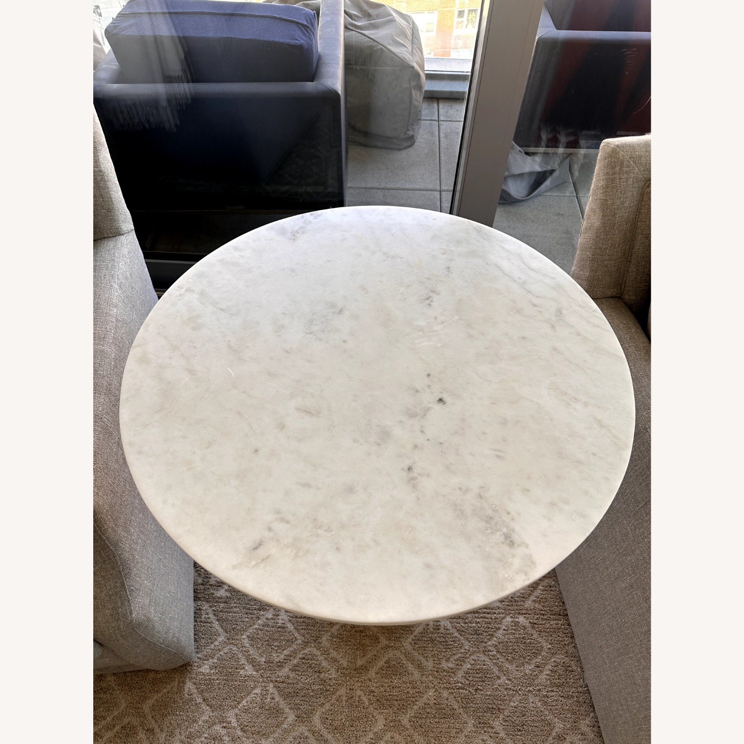 Solid Marble Round Side Table - image-1