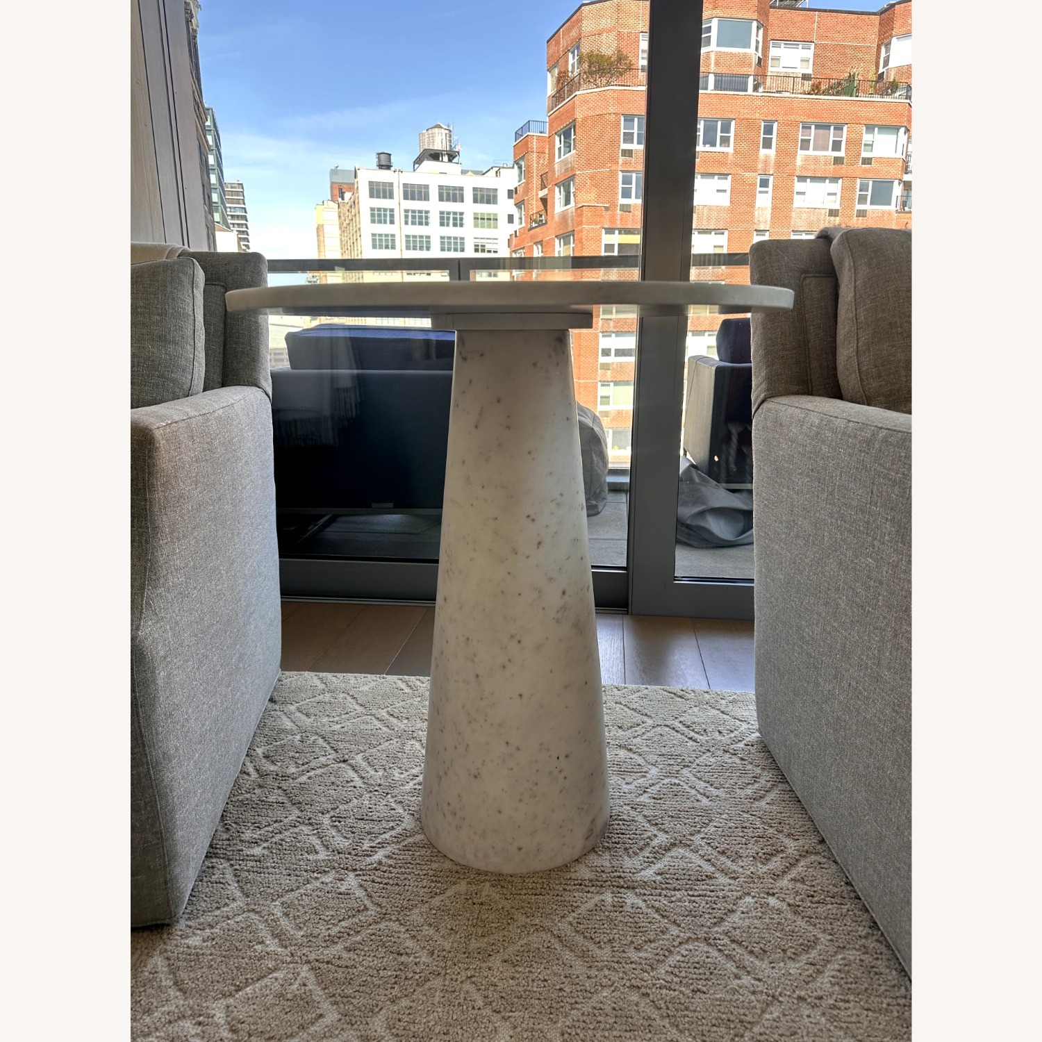 Solid Marble Round Side Table - image-2