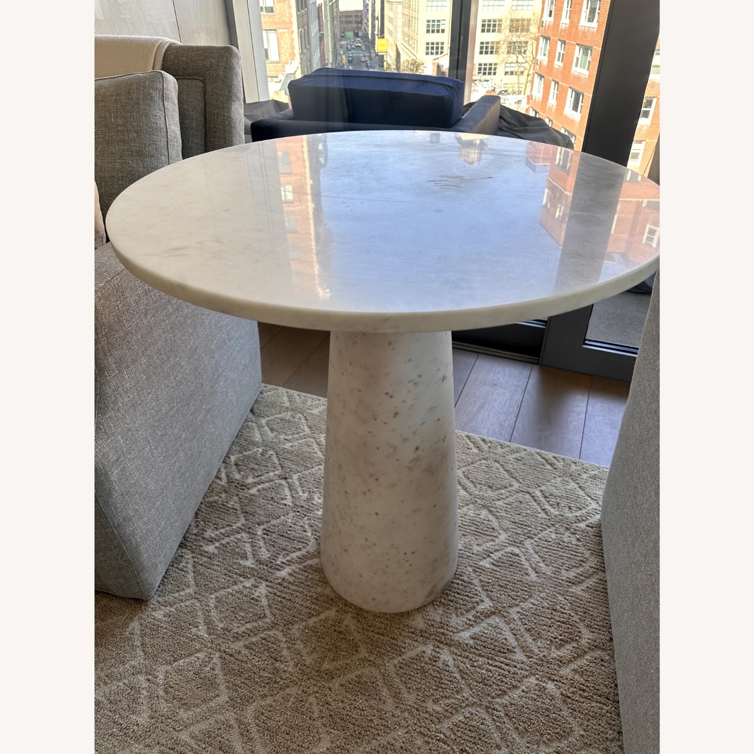 Solid Marble Round Side Table - image-5
