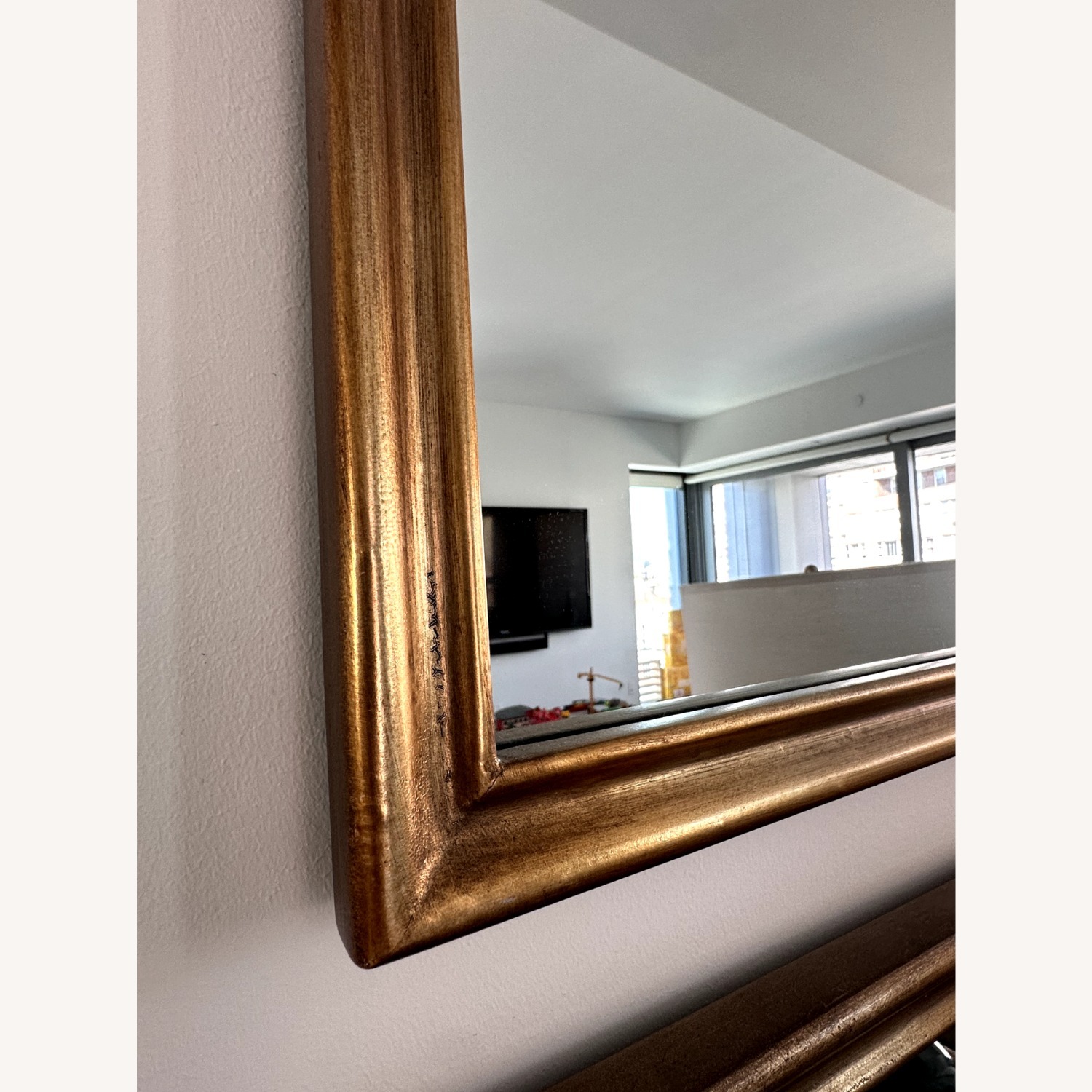 Pair of Anthropologie Brass Wall Mirrors - image-2