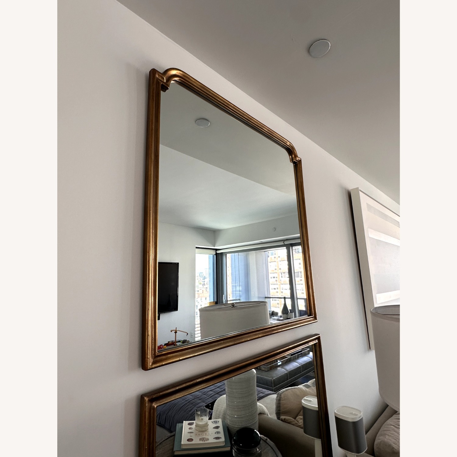 Pair of Anthropologie Brass Wall Mirrors - image-4