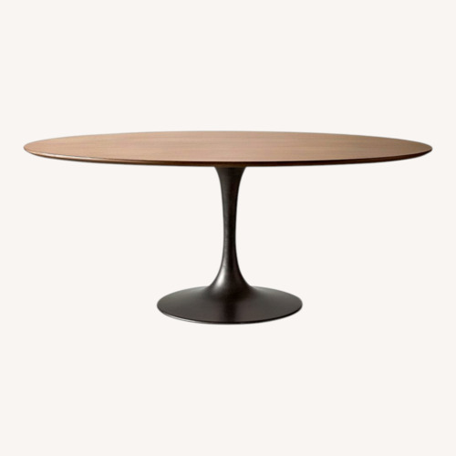 Used Williams Sonoma Dark Brown Tulip Pedestal Dining Table for sale on AptDeco
