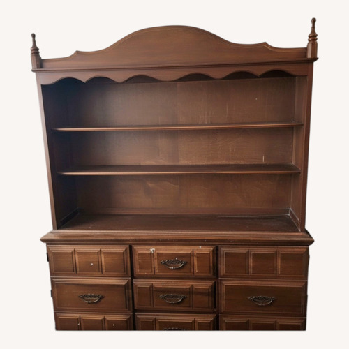 Used China Furniture & Arts Dark Brown Wood Armoire for sale on AptDeco