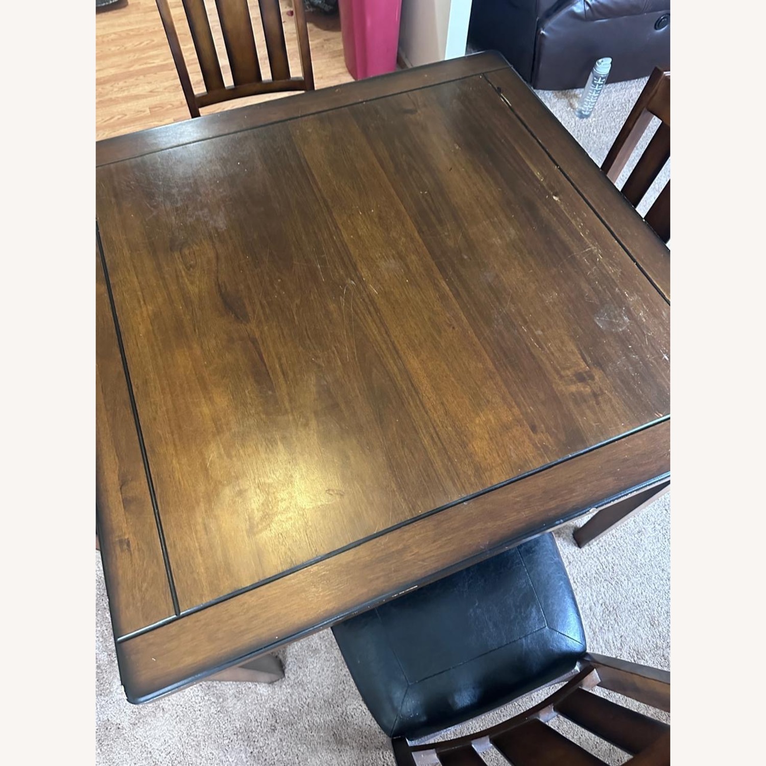 Raymour & Flanigan Dark Brown Wood Dining Table - image-1