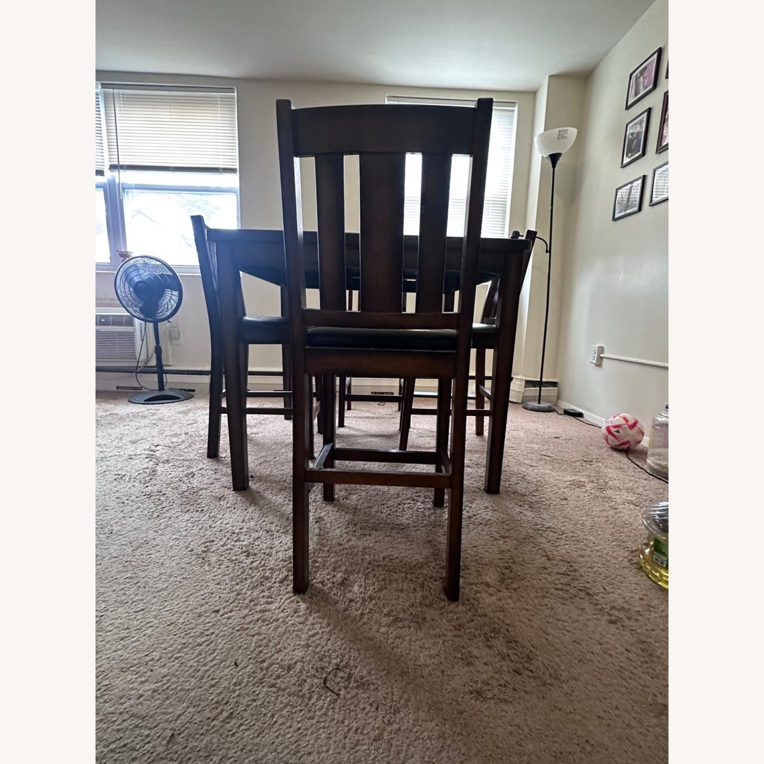 Raymour & Flanigan Dark Brown Wood Dining Table - image-7