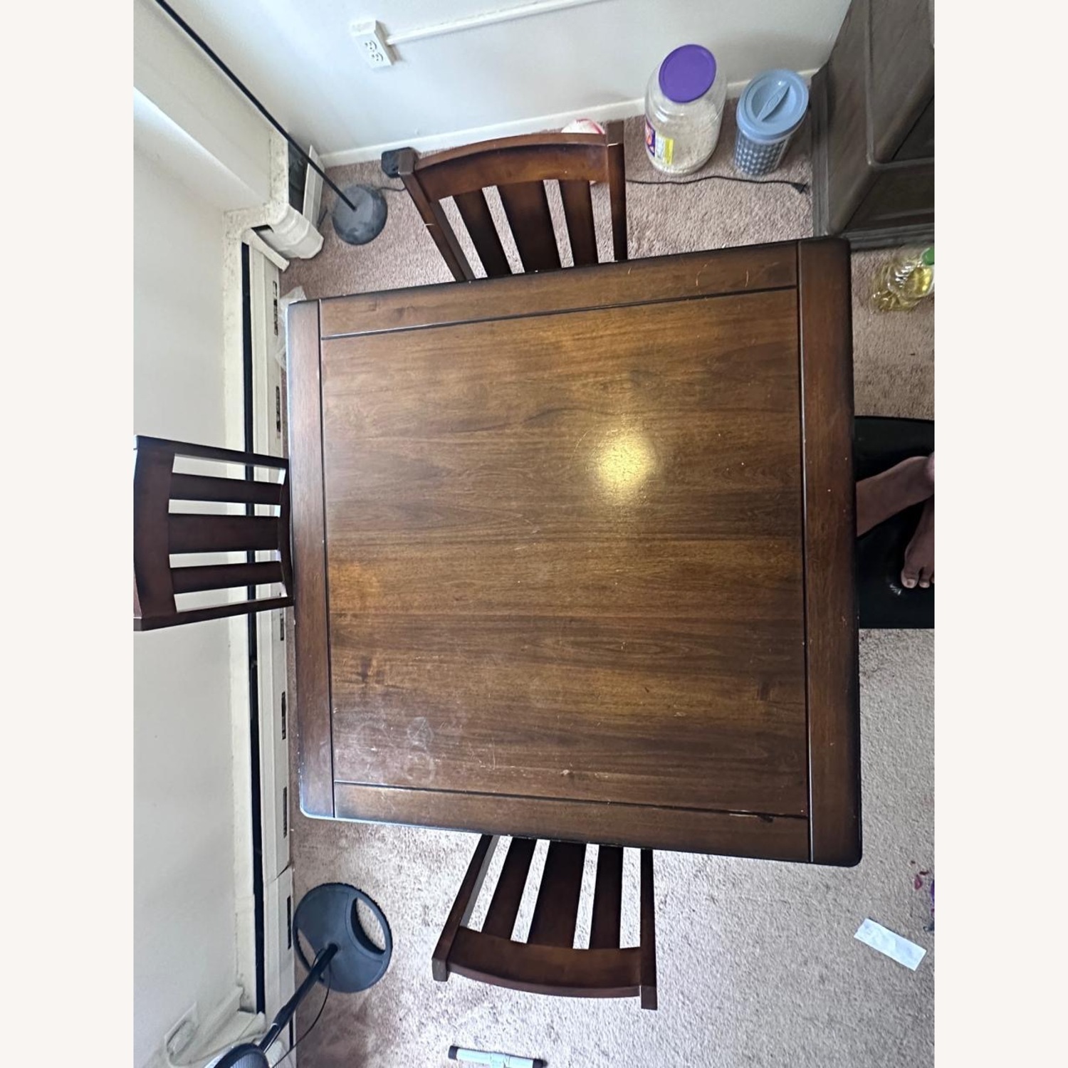 Raymour & Flanigan Dark Brown Wood Dining Table - image-5