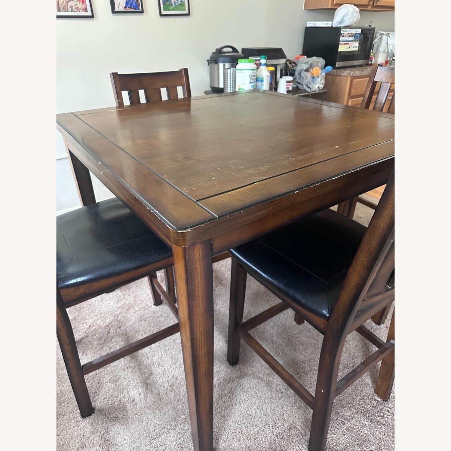 Raymour & Flanigan Dark Brown Wood Dining Table - image-2