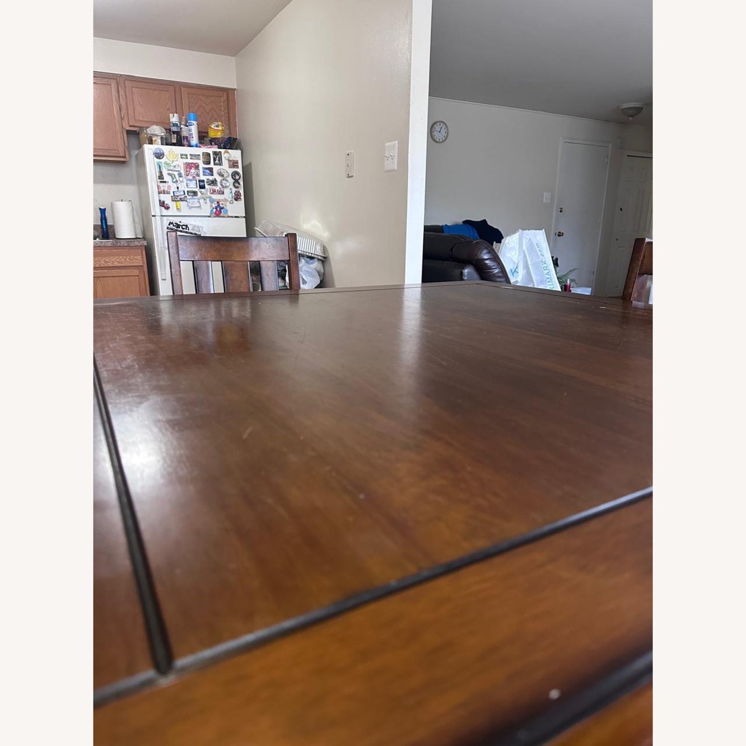 Raymour & Flanigan Dark Brown Wood Dining Table - image-6