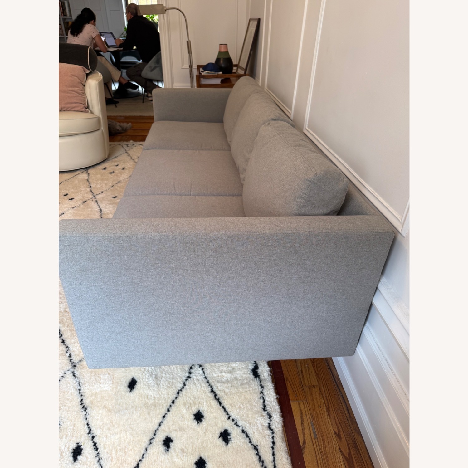 Thayer Coggin Light Gray Fabric 3+ Seater Sofa - image-3