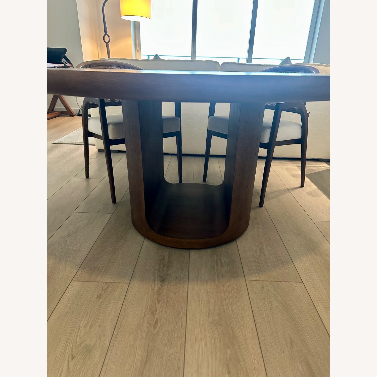 Restoration Hardware Dark Brown Oslo Open Round Dining Table - image-3