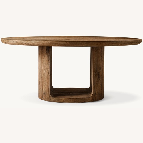 Used Restoration Hardware Dark Brown Oslo Open Round Dining Table for sale on AptDeco