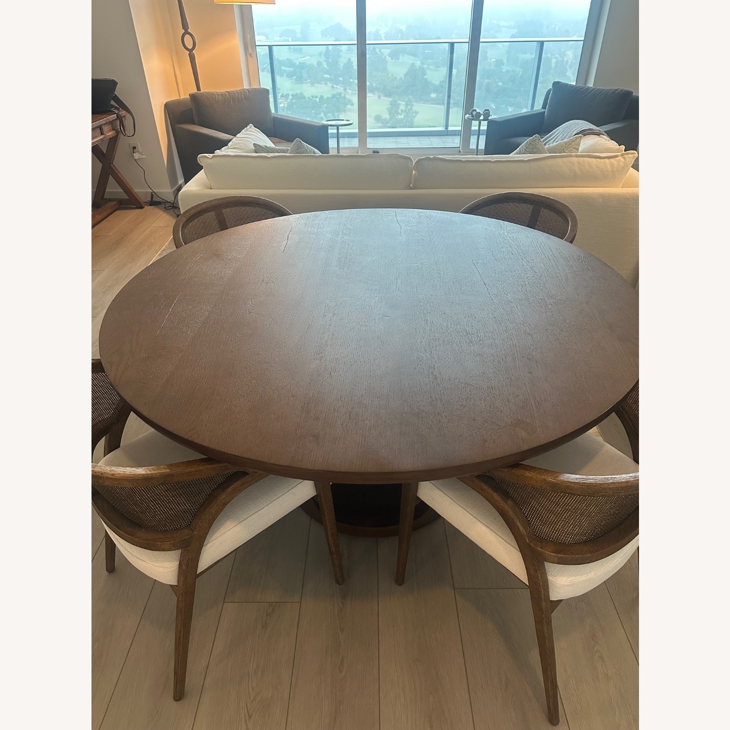 Restoration Hardware Dark Brown Oslo Open Round Dining Table - image-4