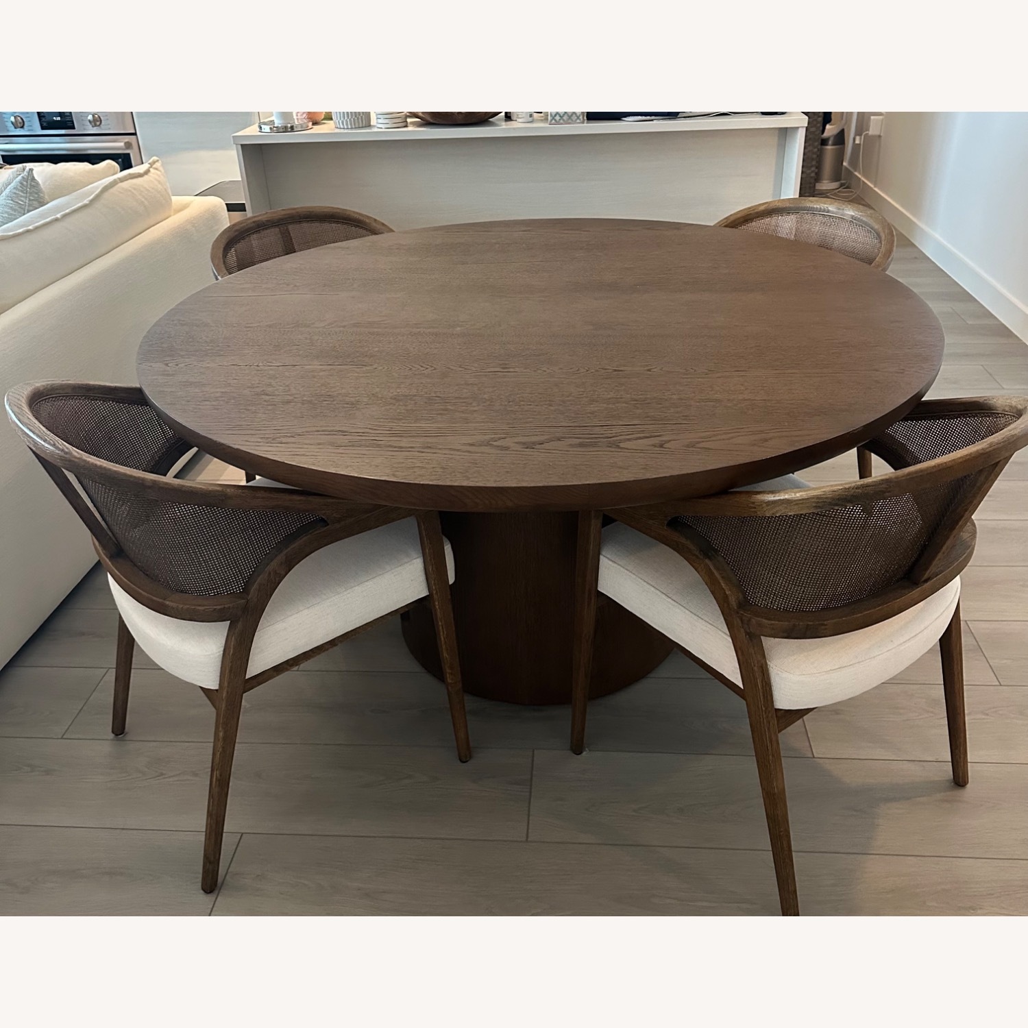 Restoration Hardware Dark Brown Oslo Open Round Dining Table - image-2