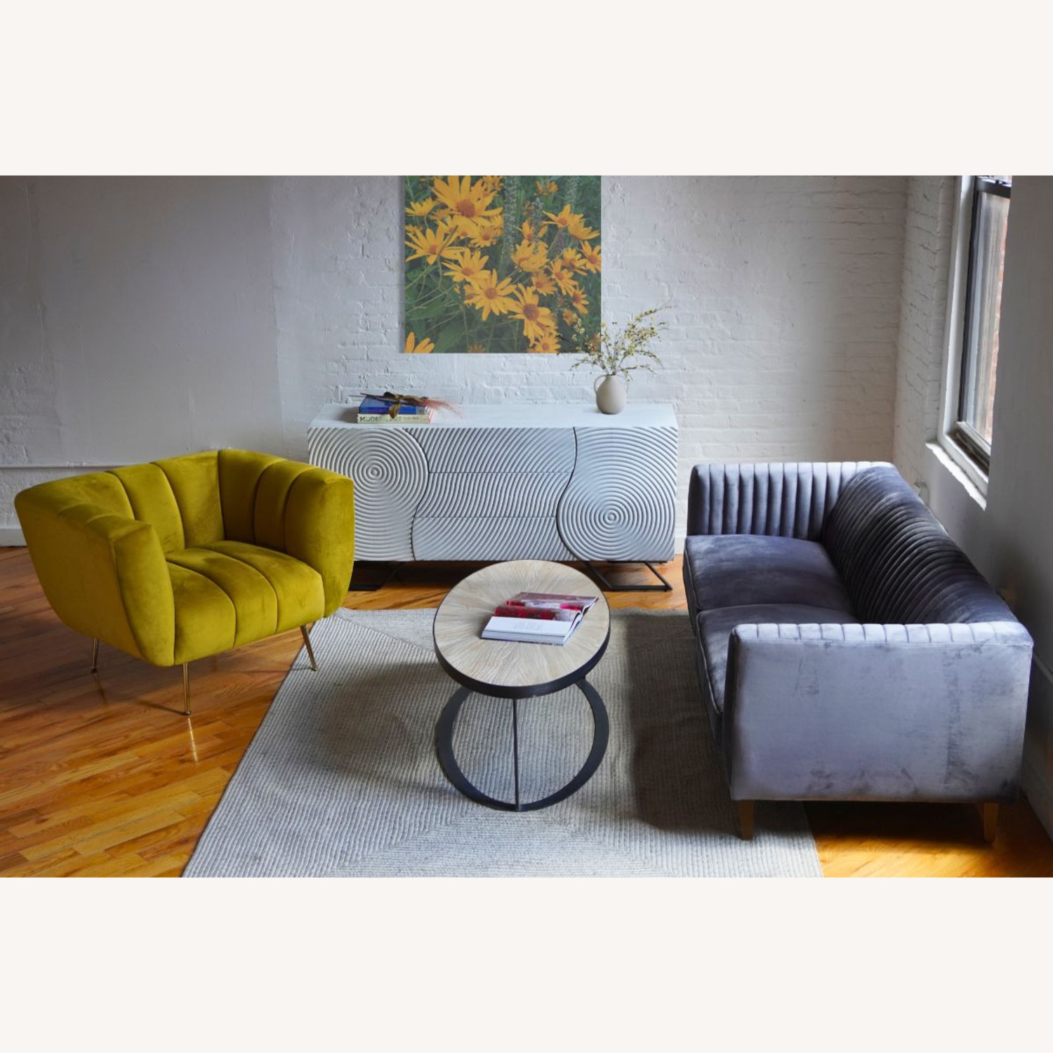 Ellipse White Wood Coffee Table - image-4