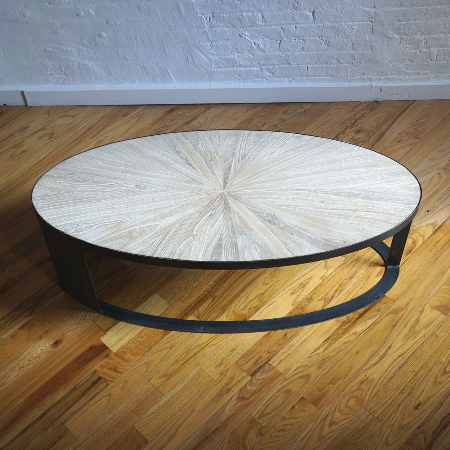 Ellipse White Wood Coffee Table - image-1