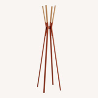 Blu Dot Splash Red Wood Coat Rack