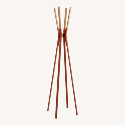 Used Blu Dot Splash Red Wood Coat Rack for sale on AptDeco