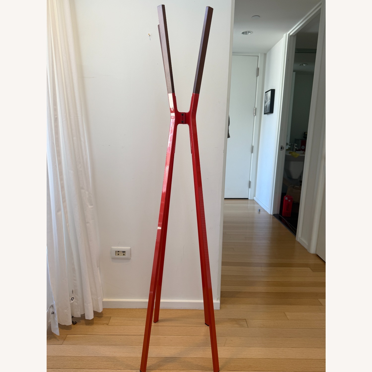 Blu Dot Splash Red Wood Coat Rack - image-4