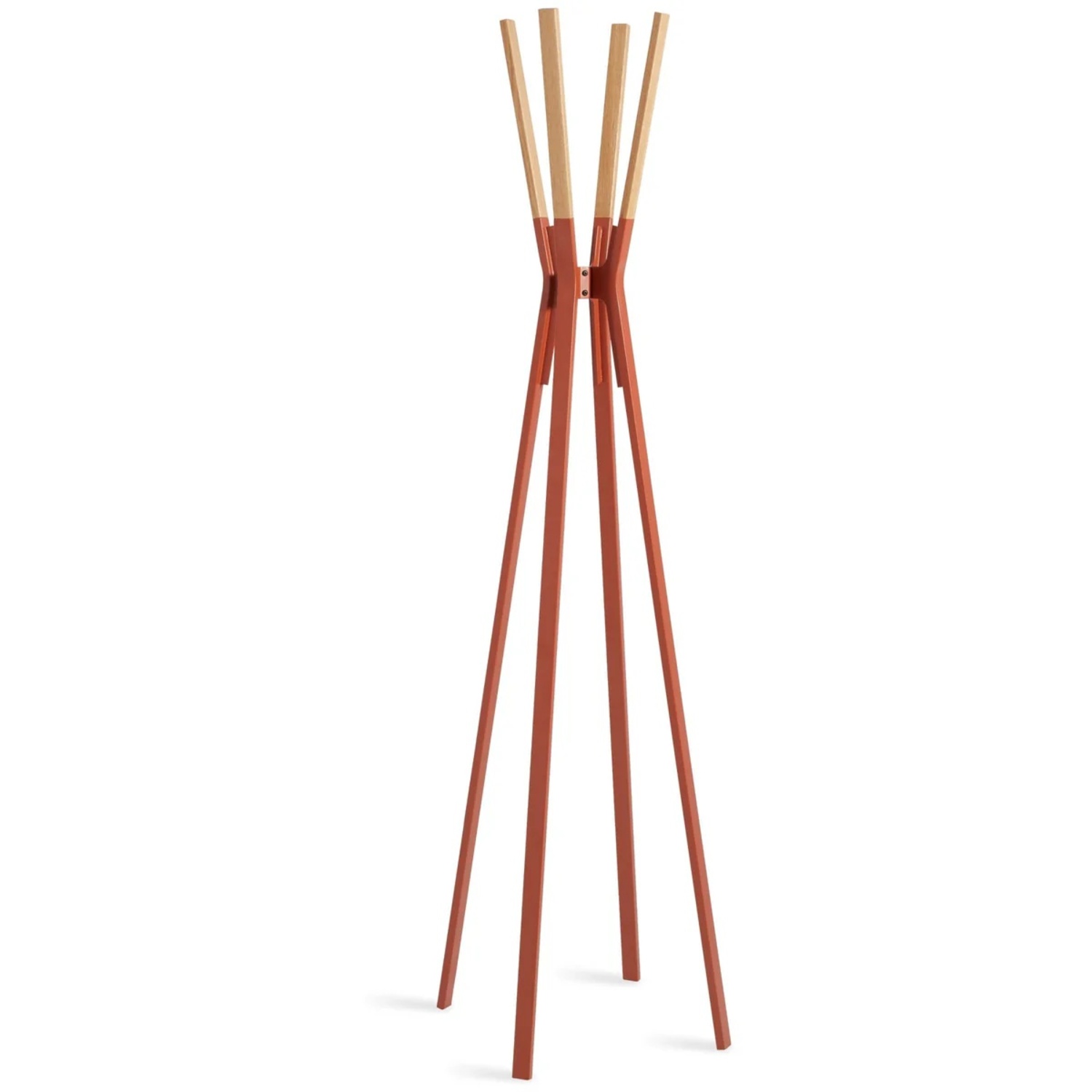 Blu Dot Splash Red Wood Coat Rack - image-6