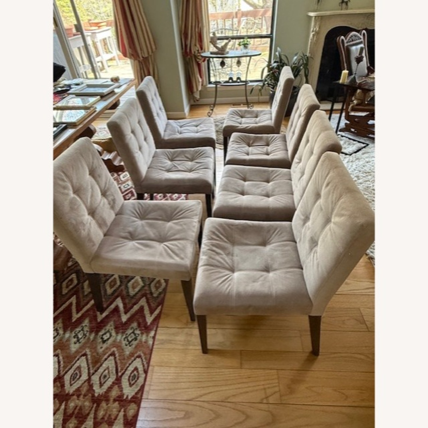 West Elm Tufted Suede Dining Chairs - image-2