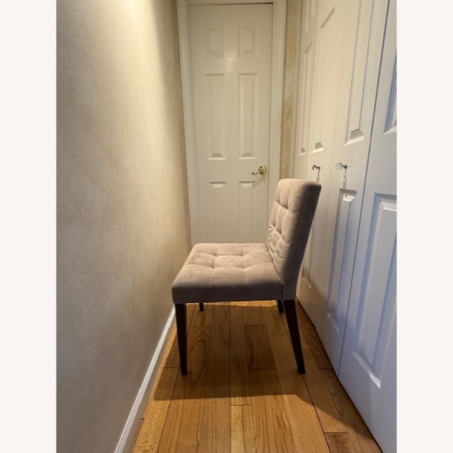 West Elm Tufted Suede Dining Chairs - image-3