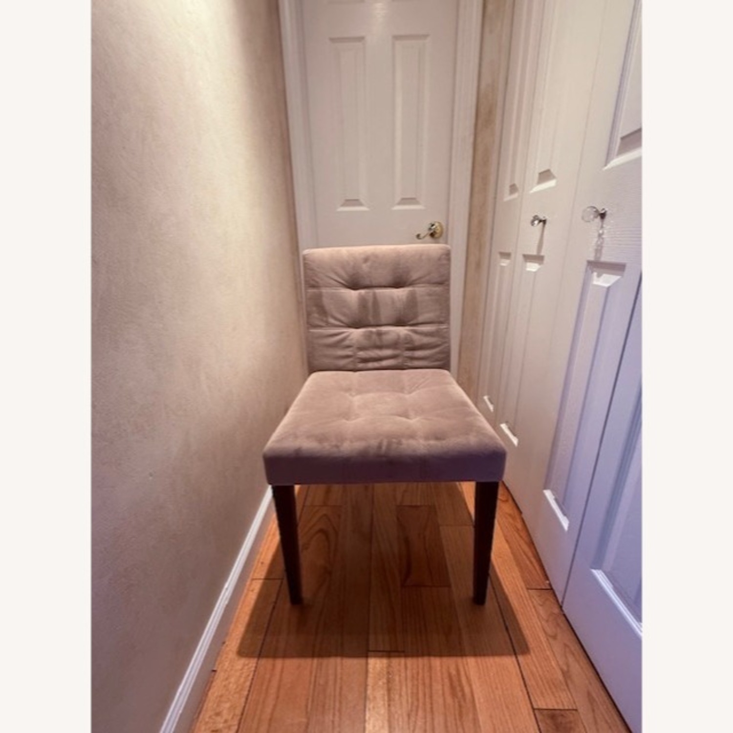 West Elm Tufted Suede Dining Chairs - image-4