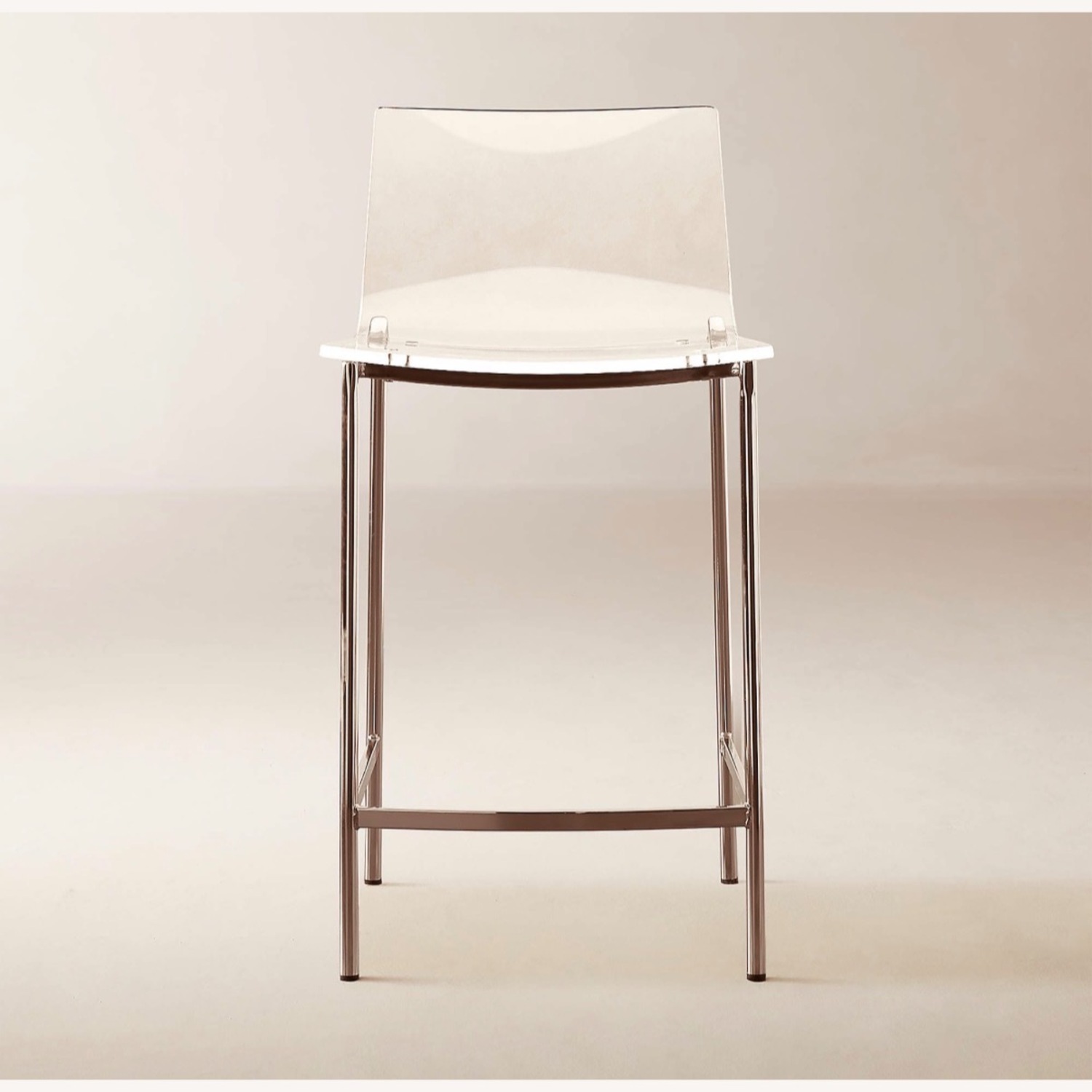 CB2 Chiaro Clear Acrylic Counter Stool with Nickel Legs - image-1