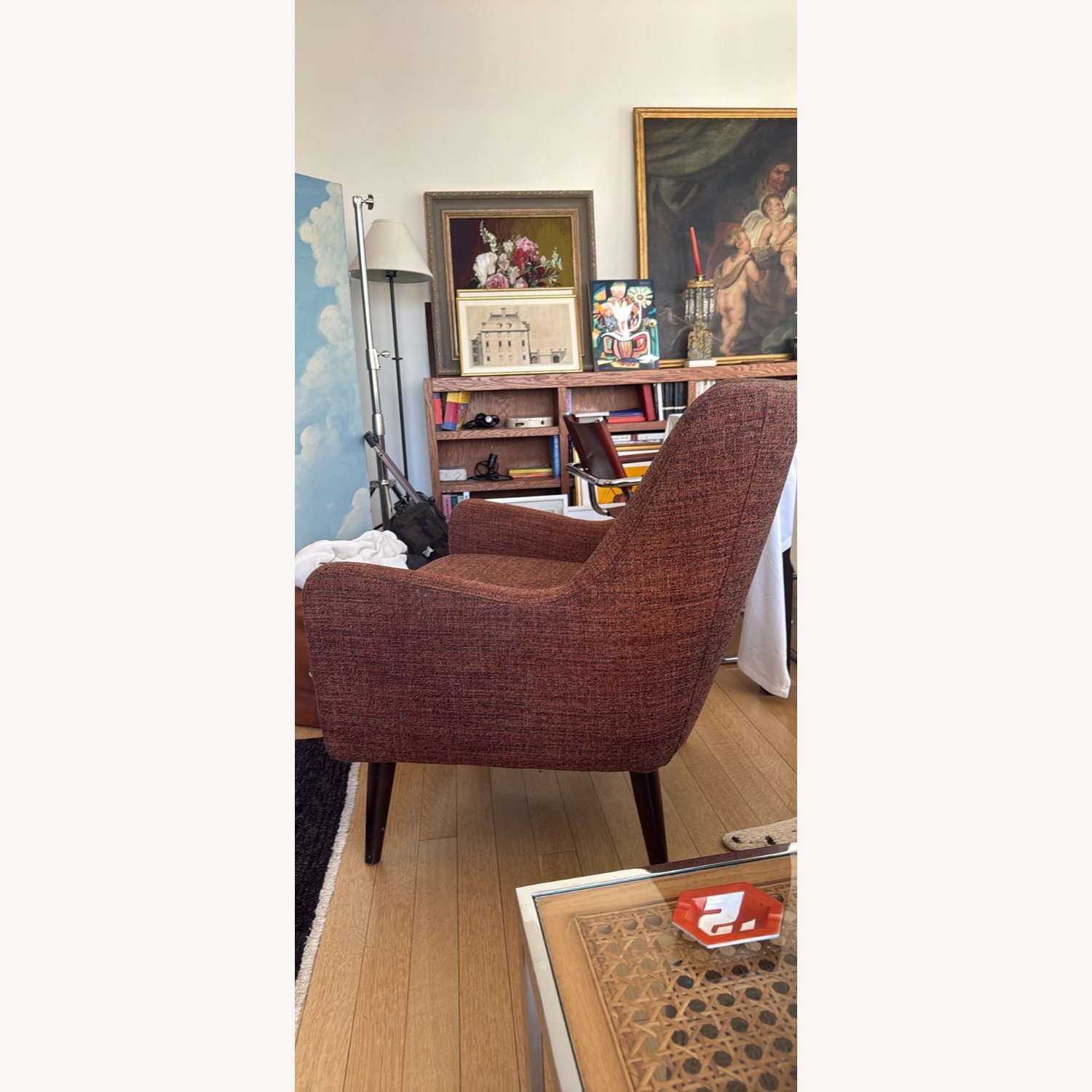 Room & Board Quinn Red Wood Armchair in Rust Red - image-4