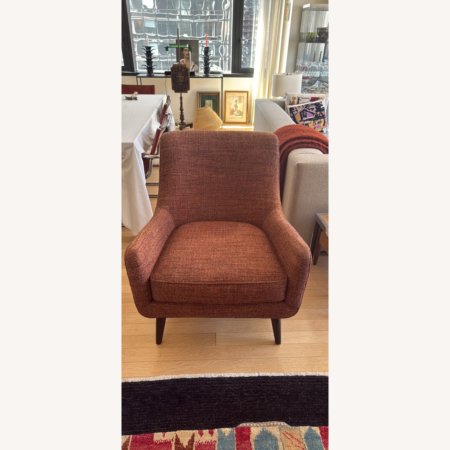 Room & Board Quinn Red Wood Armchair in Rust Red - image-1