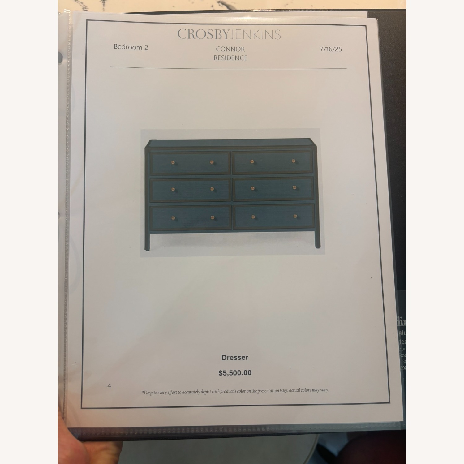 Made Goods Bespoke Blue Fabric Dresser - image-7