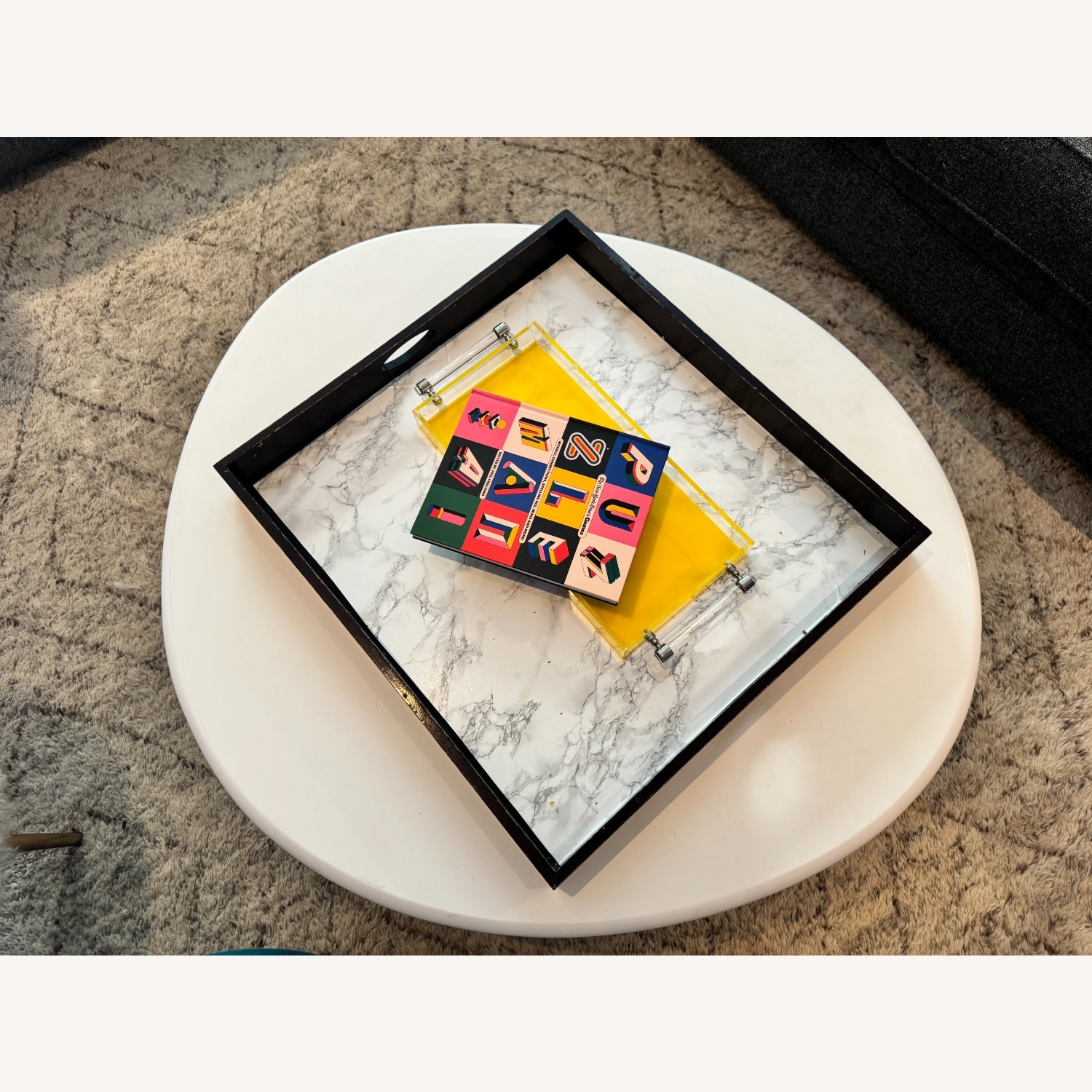 Modern White Stone Coffee Table (Sancal VESPER) - image-3