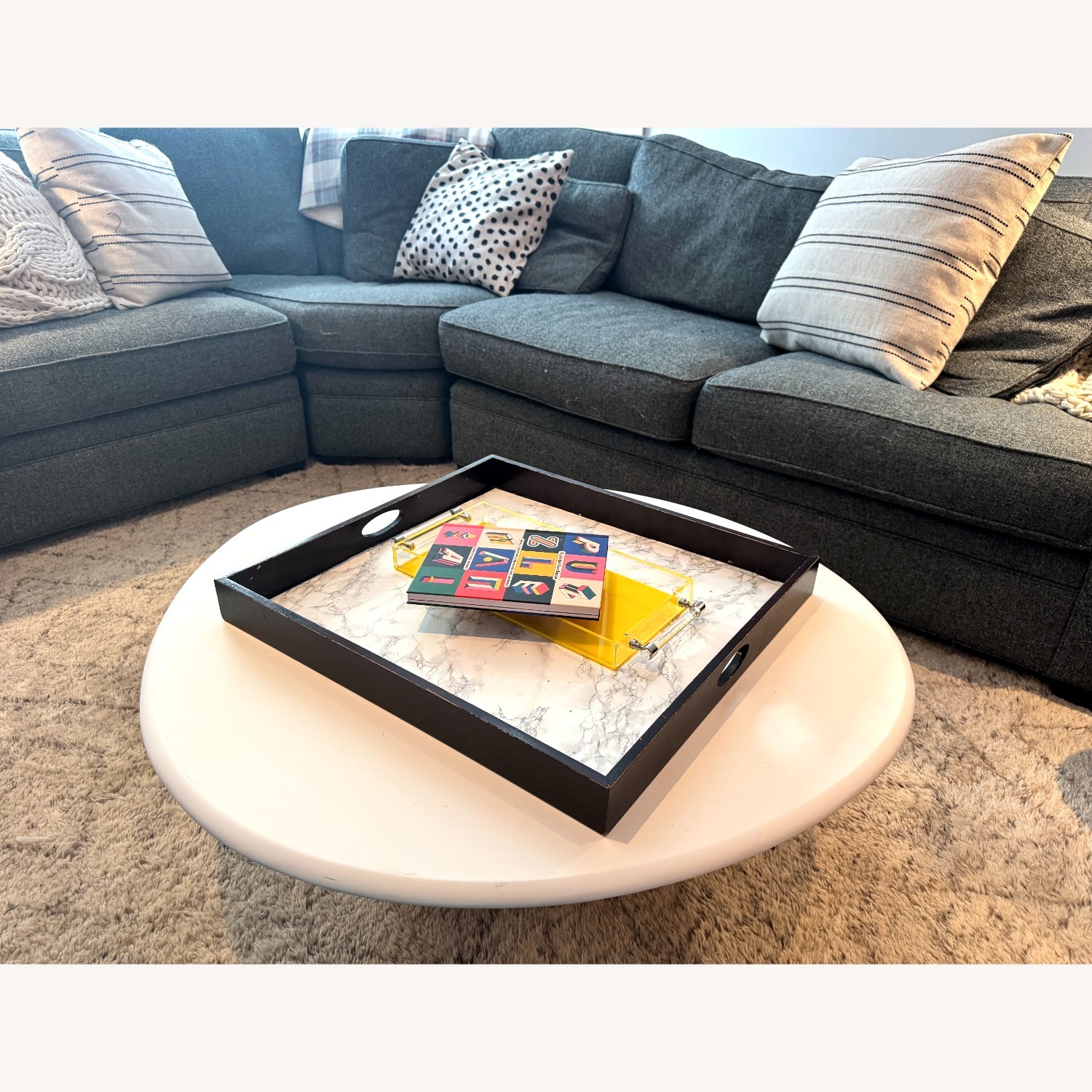 Modern White Stone Coffee Table (Sancal VESPER) - image-5