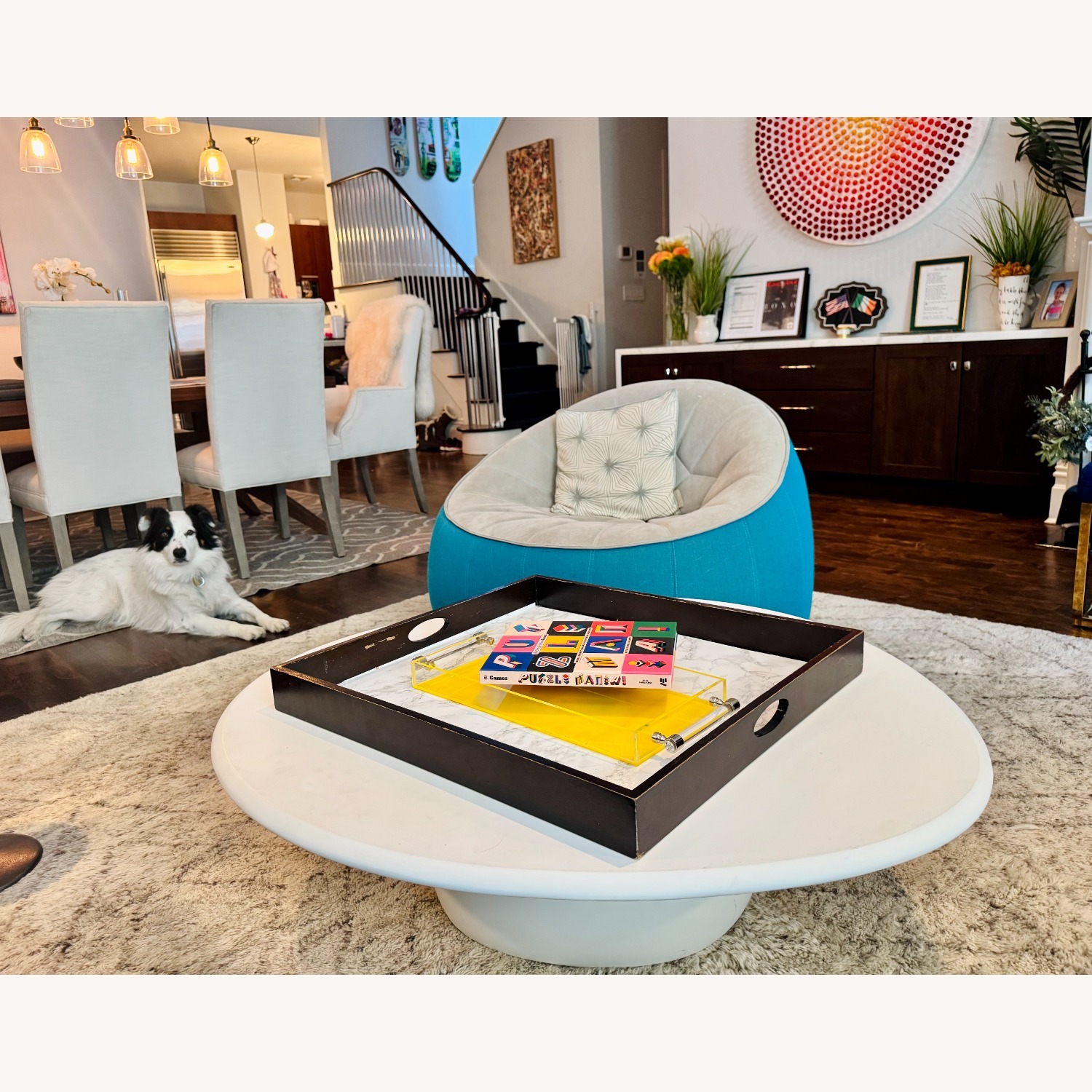 Modern White Stone Coffee Table (Sancal VESPER) - image-4