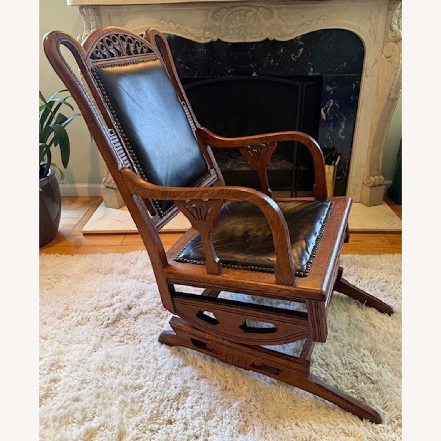 Vintage/Antique Dark Brown Wood Armchair - image-3