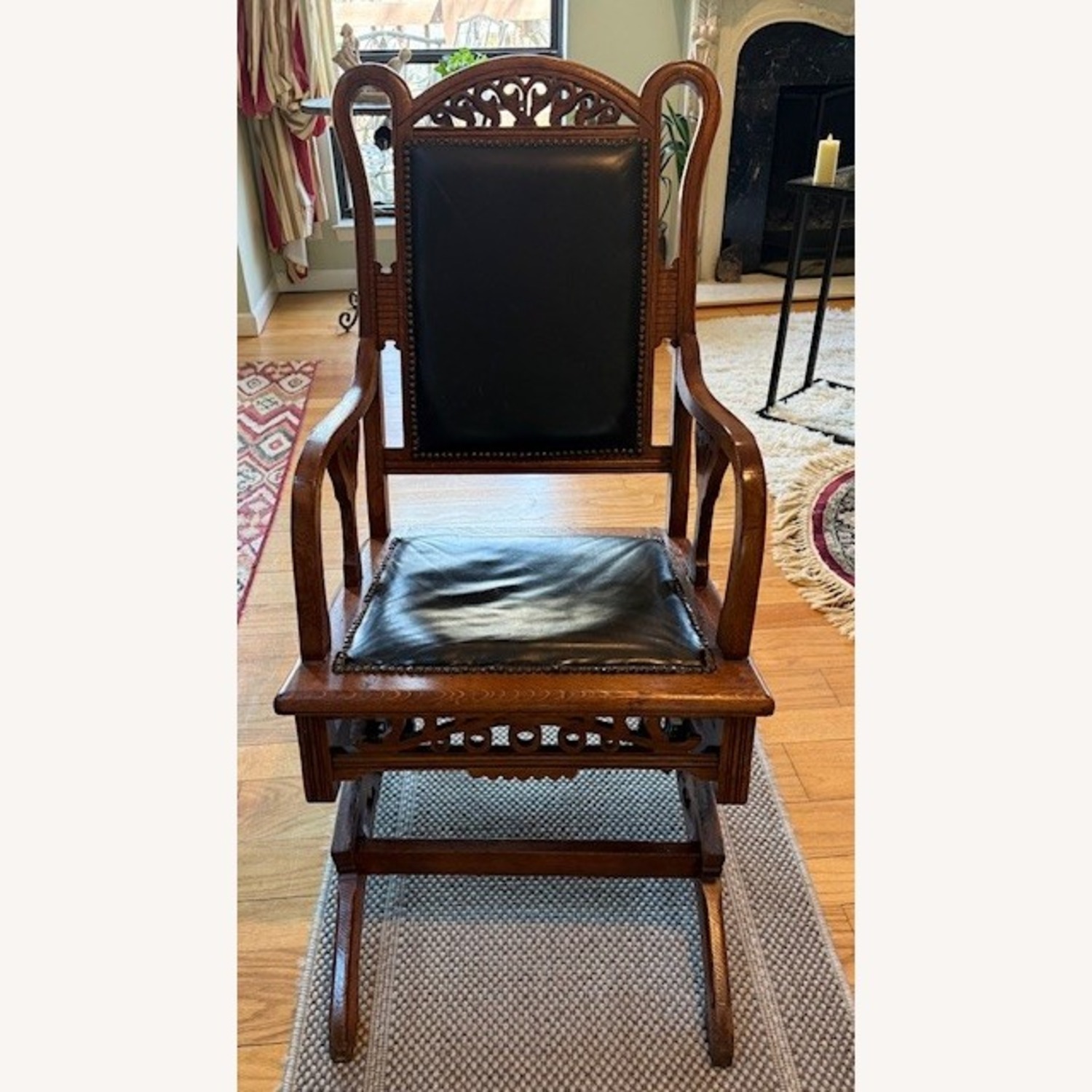Vintage/Antique Dark Brown Wood Armchair - image-5