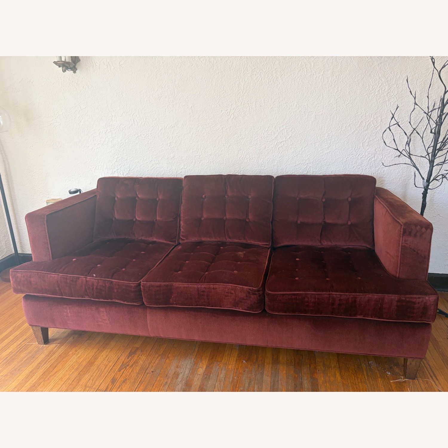 Arhaus Lennox 84" Upholstered Sofa in Carnival Oxblood - image-1