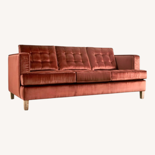 Used Arhaus Lennox 84" Upholstered Sofa in Carnival Oxblood for sale on AptDeco