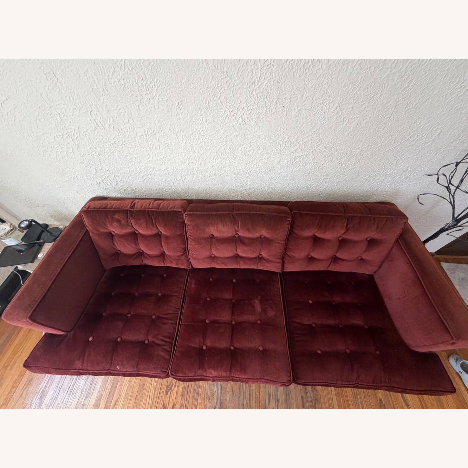 Arhaus Lennox 84" Upholstered Sofa in Carnival Oxblood - image-3