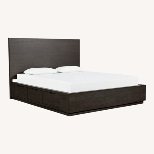 Used Living Spaces Pierce Espresso Wood King Bed for sale on AptDeco