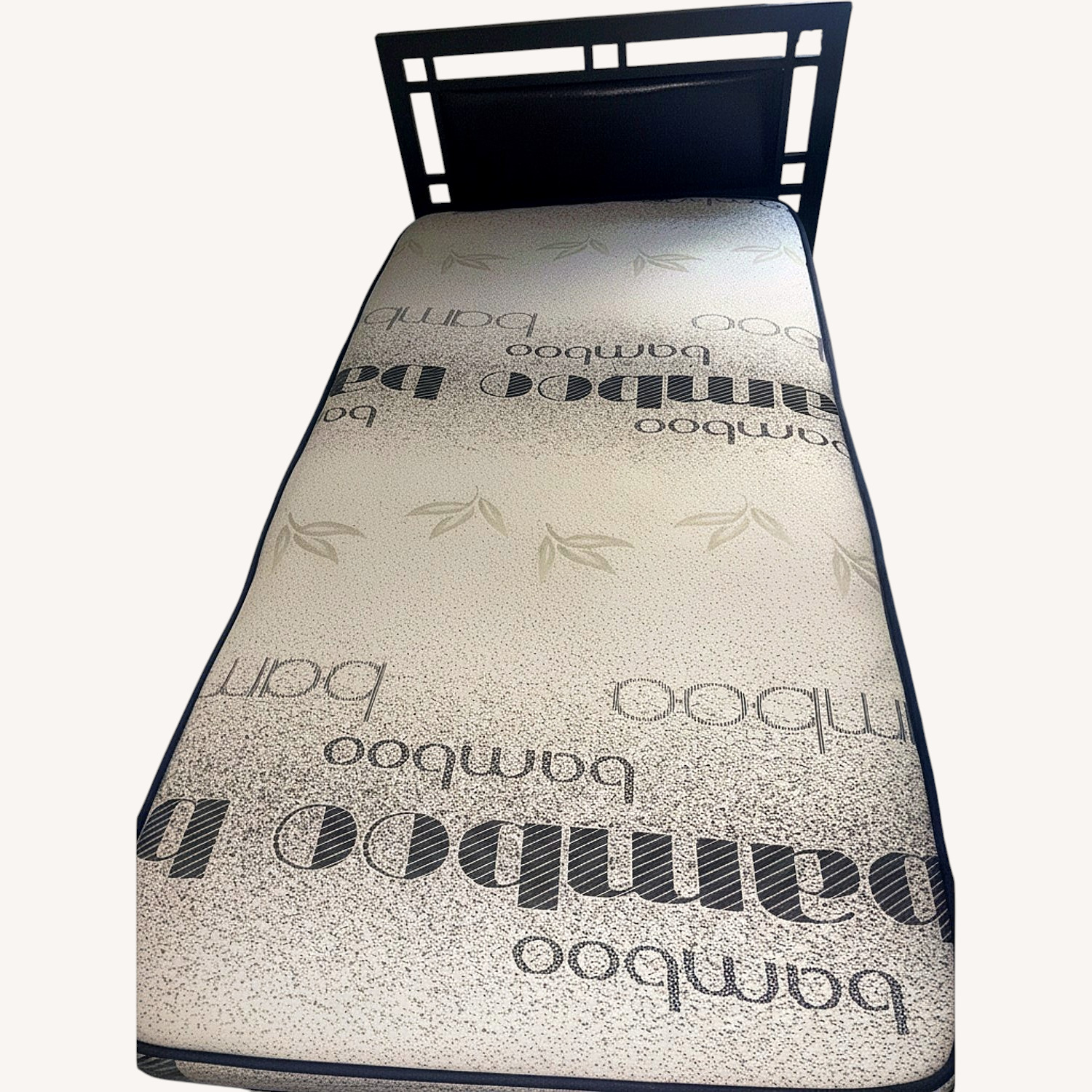 Totally Bamboo Black Leather Twin Bed - image-0