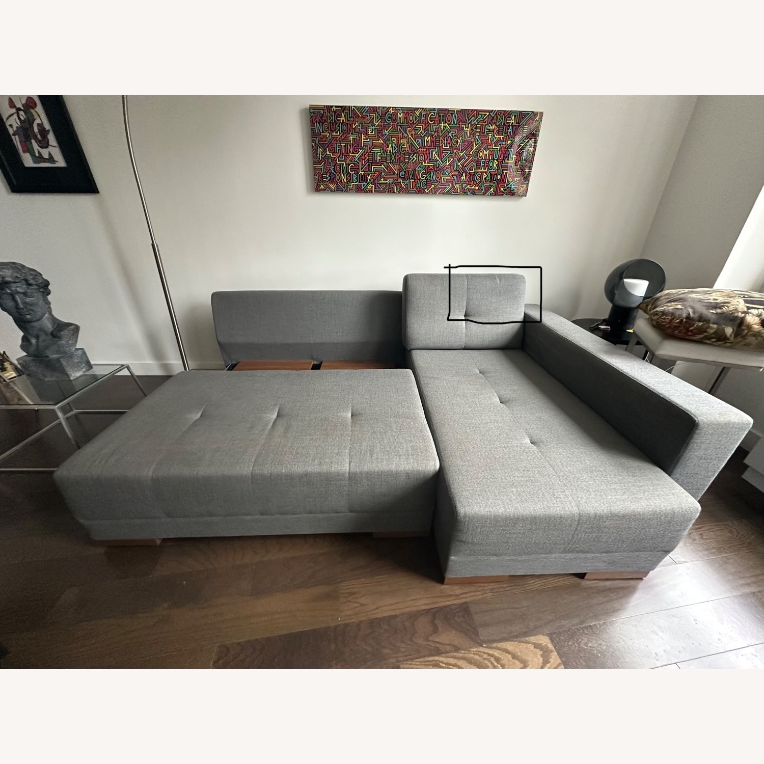 Lazzoni Light Gray Sleeper Sofa - image-3