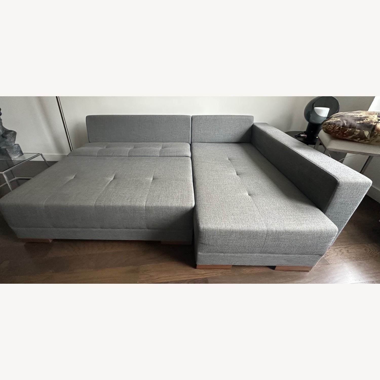 Lazzoni Light Gray Sleeper Sofa - image-2