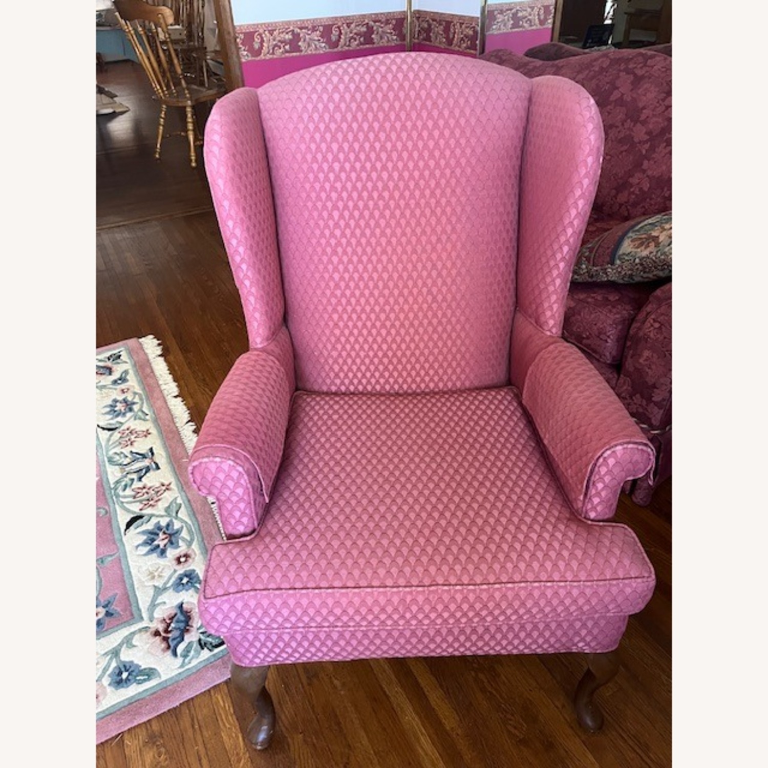 Pembrook Chair Corp. Pink Fabric Armchair - image-1