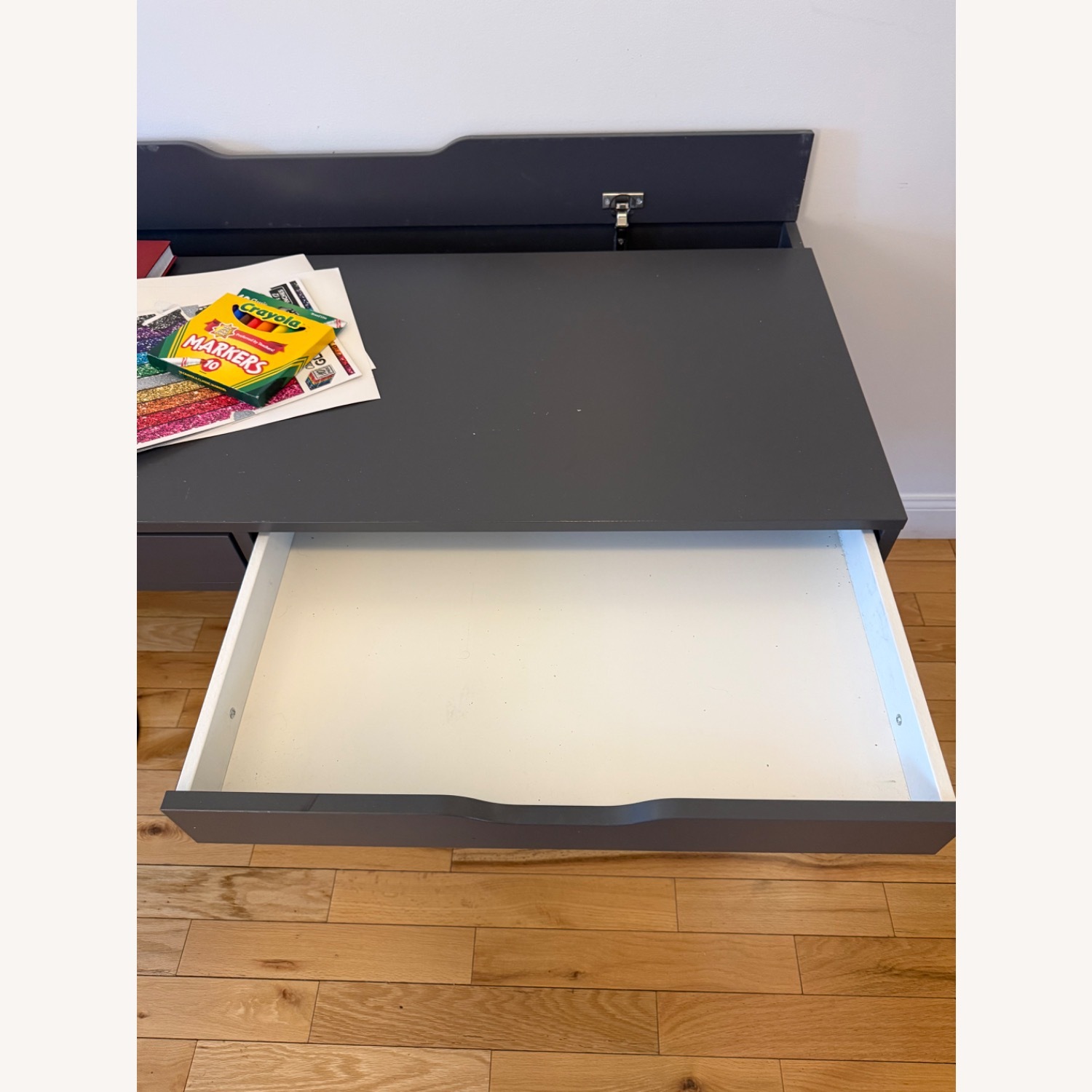 IKEA Alex Dark Gray Lacquer Desk - image-4