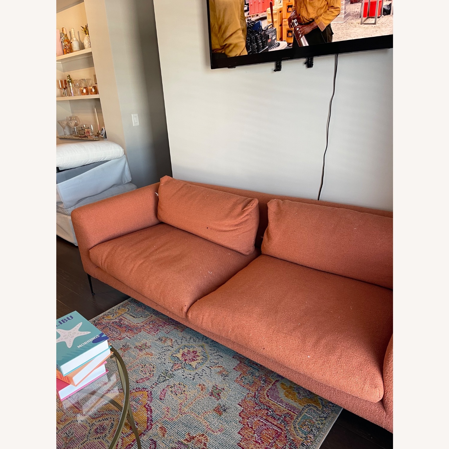 Design Within Reach Orange Fabric 2 Seater Sofa - image-1