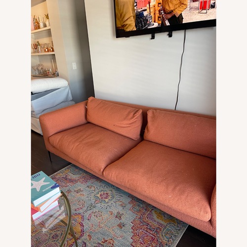 Used Design Within Reach Orange Fabric 2 Seater Sofa for sale on AptDeco