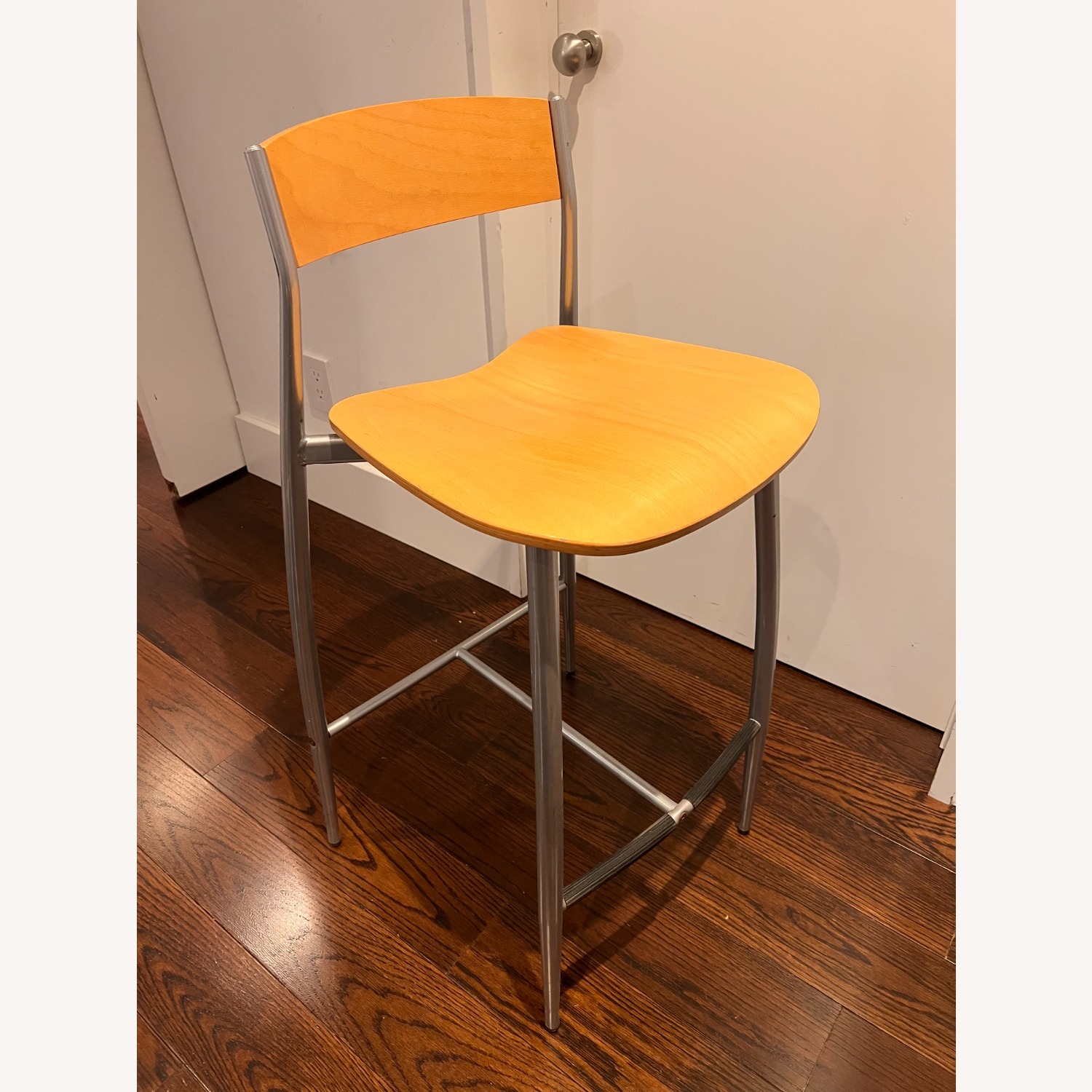 Natural Wood and Stainless Steel Counter Stools - image-6